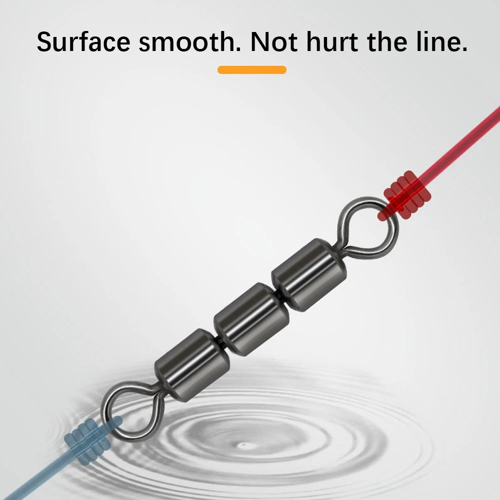 TIANNSII 10/20 piezas giratorios de pesca Triple rodamiento Siwvels de alta velocidad seguro ligero conector rápido accesorios de pesca - imagen 4