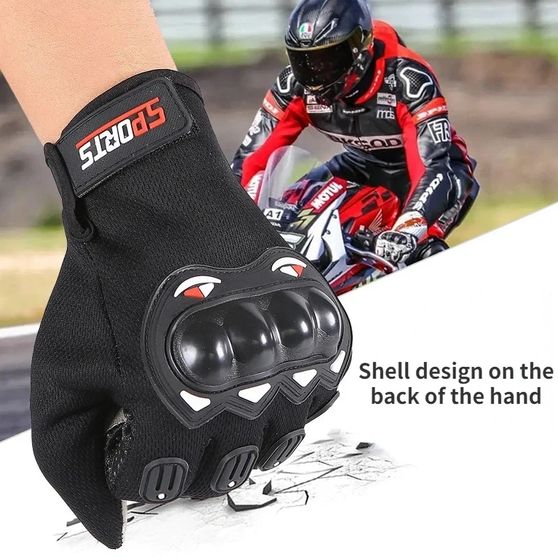 Guantes de motocicleta para hombre, nudillos tácticos de dedo completo/medio, guantes protectores para Motocross, guantes de trabajo duraderos para montar - imagen 2