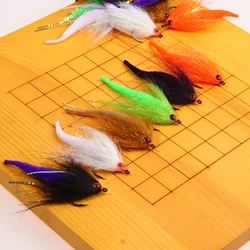 2 uds/6 uds. # Anzuelo para atar moscas, gran juego, cola de dragón pequeña, moscas, Lucio, almizcle, agua salada, cebo, pesca, 3/0