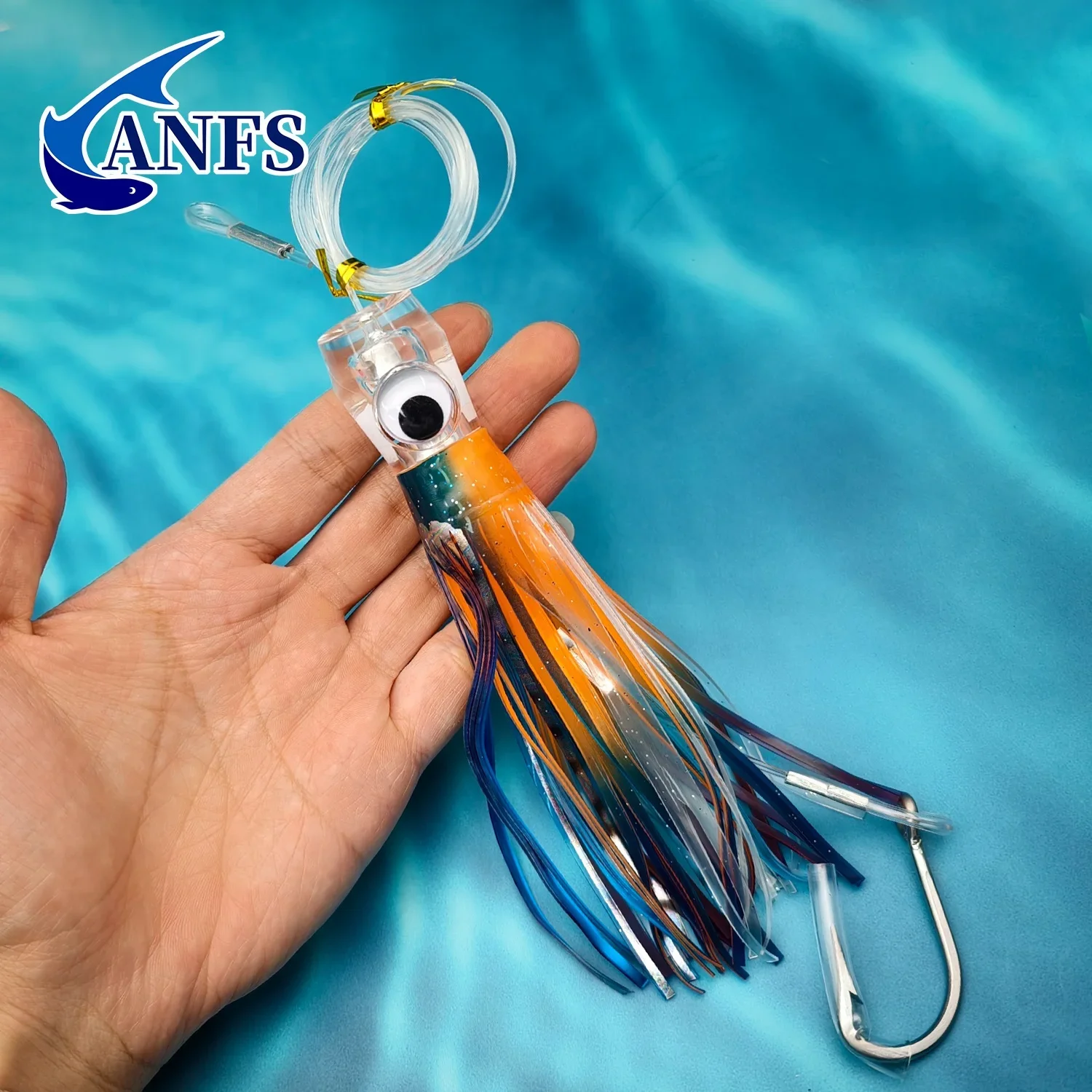 Señuelo de pesca con falda de cabeza acrílica, juego grande en alta mar, para atún Redfin, anzuelo individual para pesca en barco, pesca en el mar, 6 "/9", 1 ud. - imagen 3