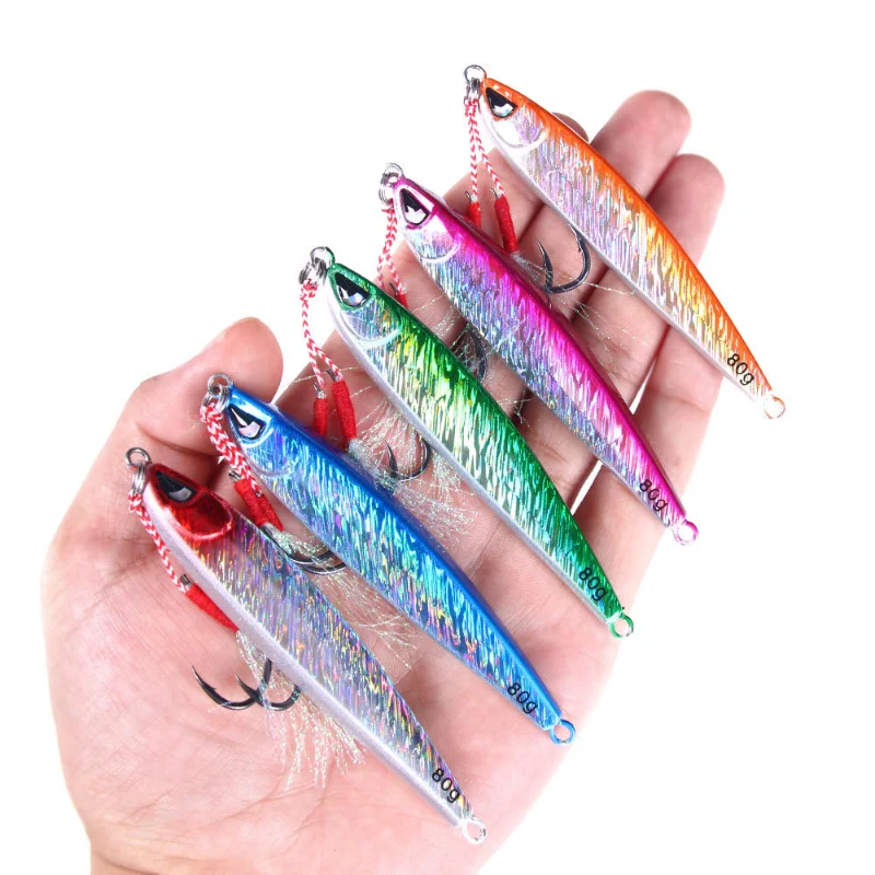 BaMetal cebo duro de Metal, placa de hierro, gancho único, 80g, 90mm, Láser de largo alcance, Artificial, accesorios de equipo de pesca profesional - imagen 2