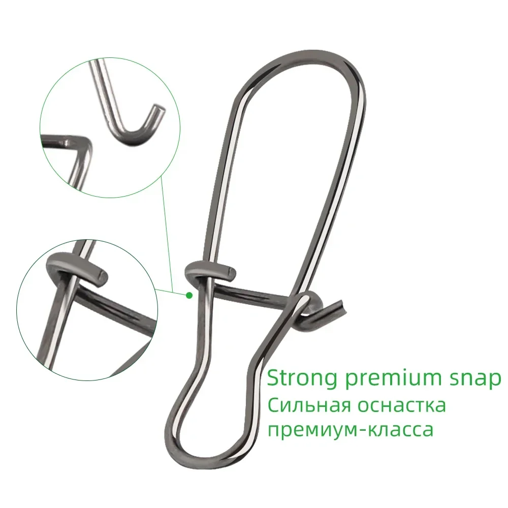 DNDYUJU 150 unids/lote conector de pesca de bloqueo de Clip rápido Pin de seguridad de acero inoxidable herramienta de aparejos de pesca giratorios para señuelos anzuelos - imagen 3