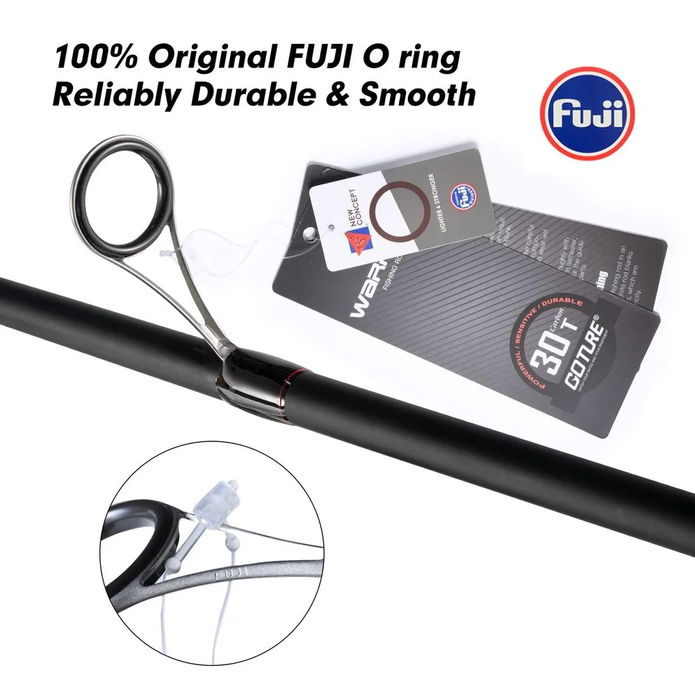 Goture WARRIOR Ⅱ-caña de pescar de fibra de carbono, 4 secciones, ligera, portátil, de viaje, giratoria, fundición FUJI, M MH ML - imagen 3