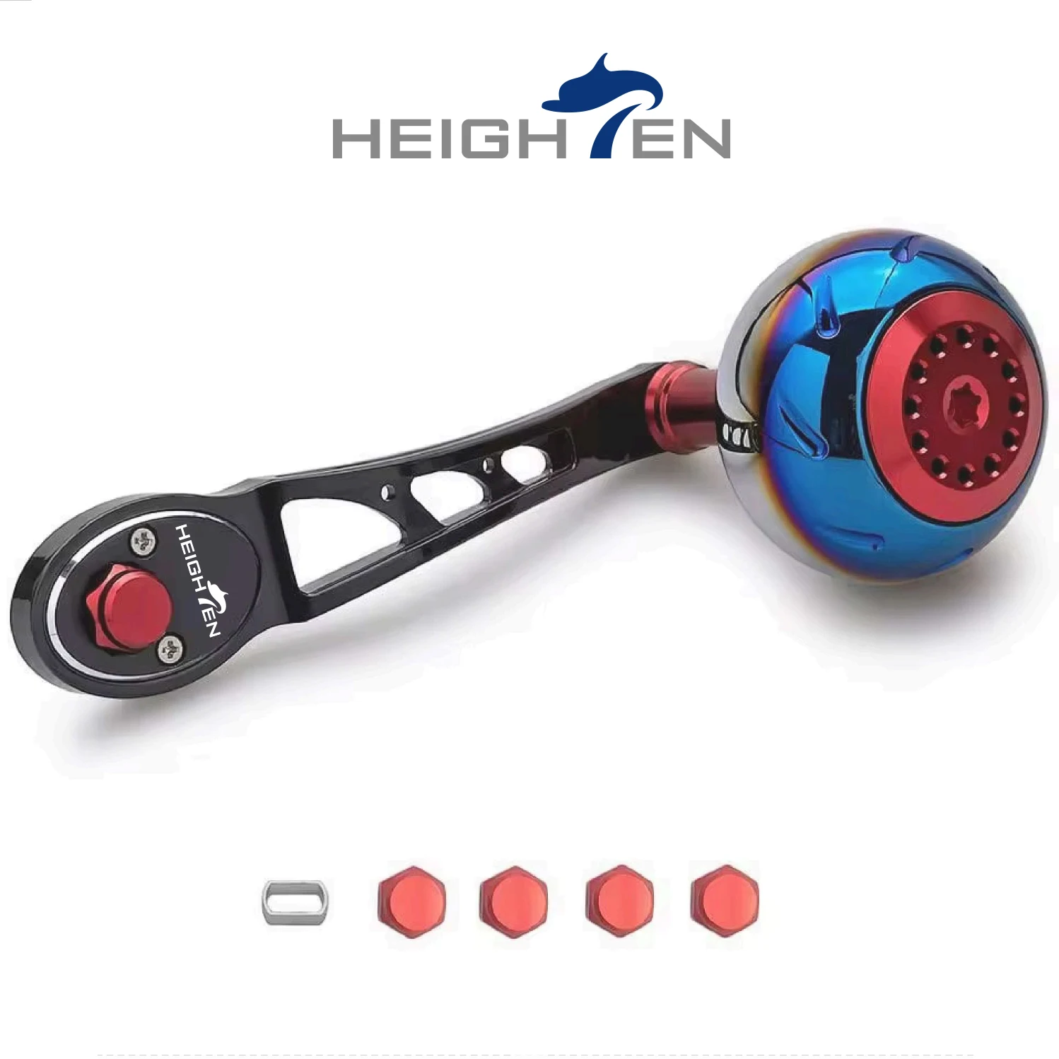 HEIGHTEN Baitcaster, mango único, longitud del eje ajustable de 80mm a 90mm con perilla degradada de 45mm, accesorios de modificación de pesca con señuelo