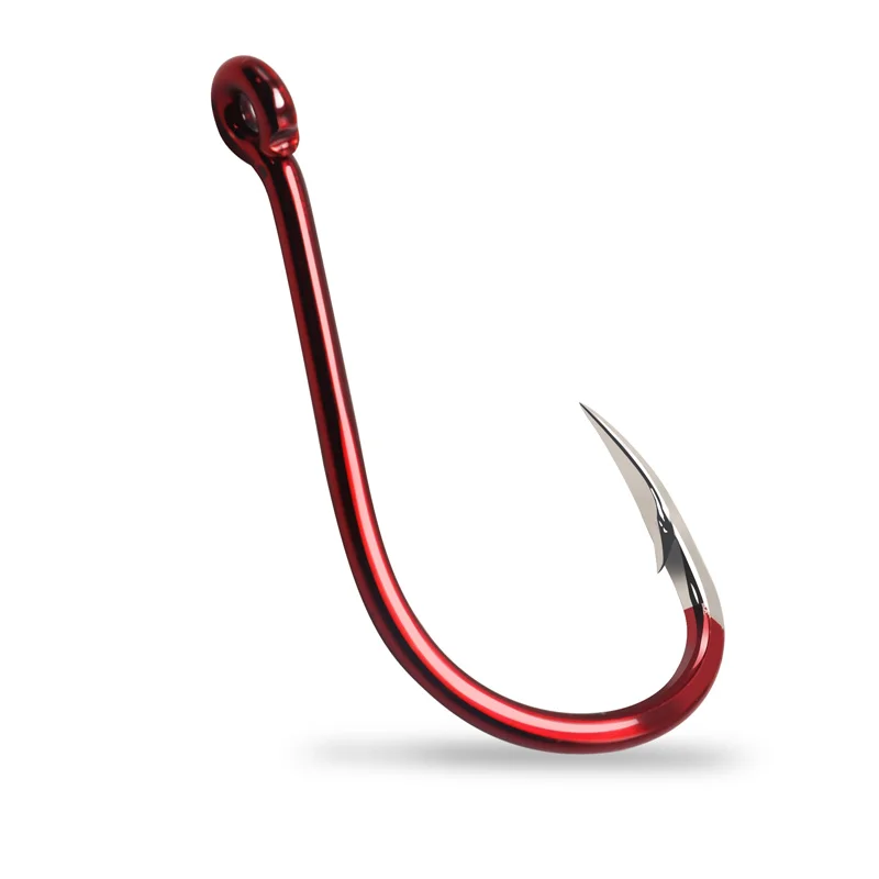 ZYZ 8-35 unids/bolsa anzuelos de pesca rojos 16 tamaños anzuelo Triangular afilado punta de púas gancho CHINU círculo anzuelos de pesca aparejos - imagen 3