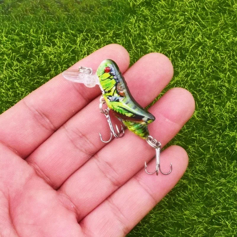 Señuelo de pesca biónico de insectos, 45mm, 3,5g, 1 Uds., saltamontes, pececillos, cebos duros, calamar, Swimbaits artificiales, lubina, carpa, Lucio, aparejos de pesca - imagen 3