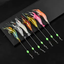 Señuelo Blando Camarón 9cm/6g con Cuentas Luminosas – Gancho Giratorio para Carpa
