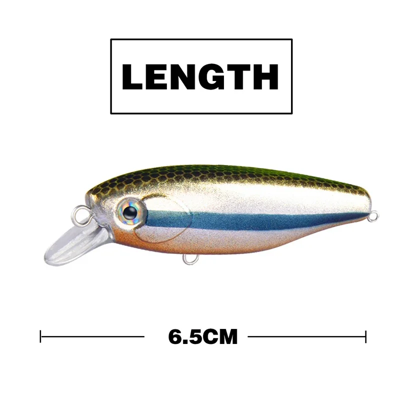 Señuelo de Pesca de 6,5 cm/7,5g, cebo duro de plástico con ojos 3D, plantilla Artificial, Wobblers, Crankbait, novedad - imagen 4