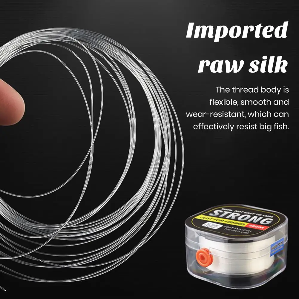 Línea de pesca de fluorocarbono Premium de 200M, resistente al desgaste, línea de pesca suave de nailon Flexible Extra larga, accesorios de pesca - imagen 3