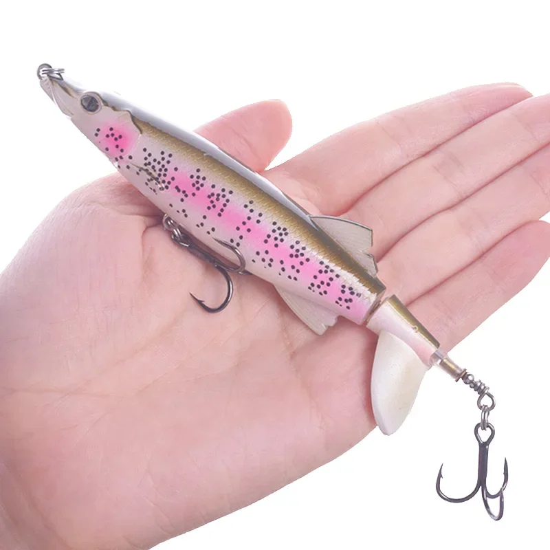 Señuelo de pesca Whopper, 13cm, 16g, cebo duro Topwater con cola suave giratoria, cebos artificiales, aparejos de pesca de lubina, 1 ud.