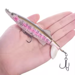 Señuelo de pesca Whopper, 13cm, 16g, cebo duro Topwater con cola suave giratoria, cebos artificiales, aparejos de pesca de lubina, 1 ud.