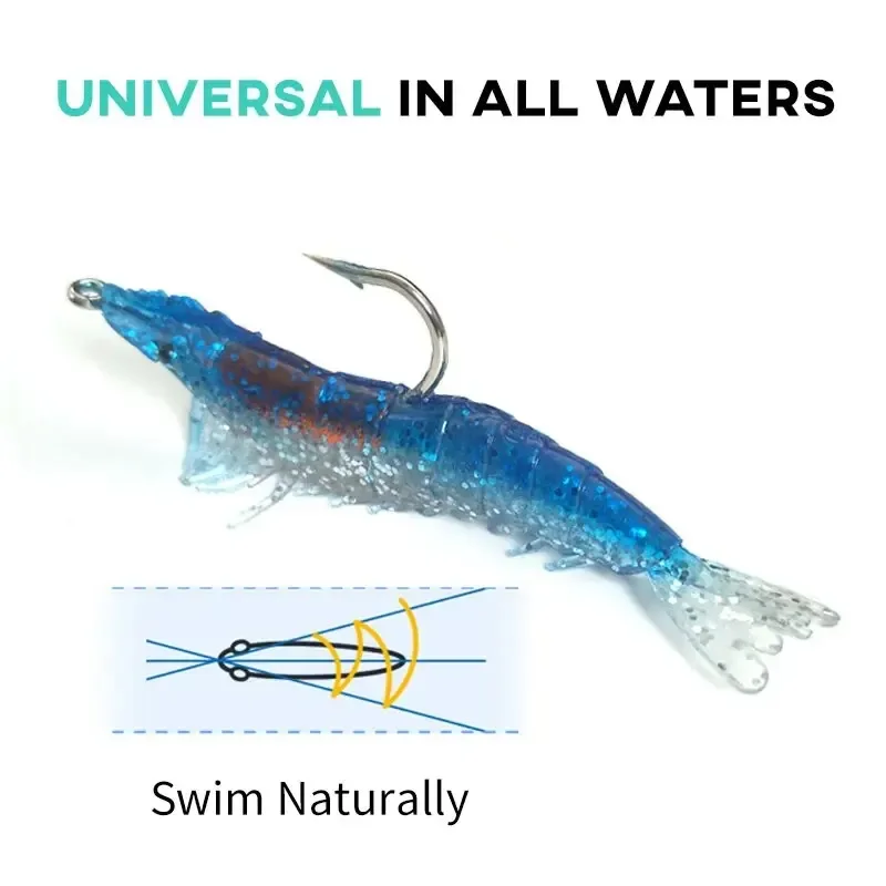 4 Uds 3g cebo para peces cebo para camarones simulación luminosa cebo suave para camarones aparejos blandos artificiales señuelo de pesca lubina aparejos de pesca de mar - imagen 2