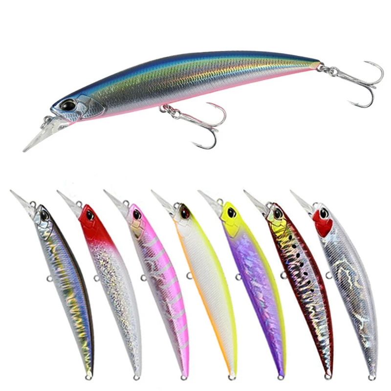 Señuelo Minnow mostrando su diseño 110mm y 27g para pesca efectiva
