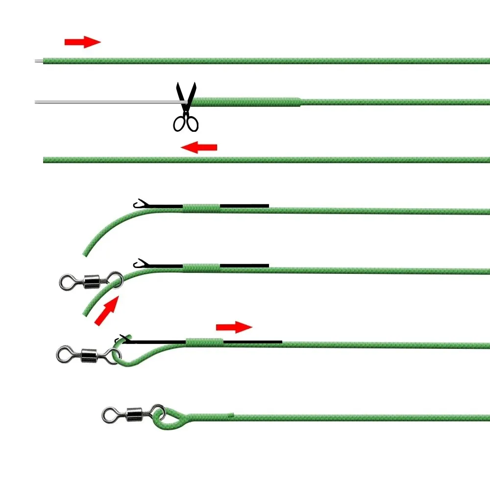 1 Uds. Línea de aparejos de pesca de carpa Leadcore de 35LB y 7M, aparejos de pelo de carpa, línea de plomo trenzada de 3 colores - imagen 4
