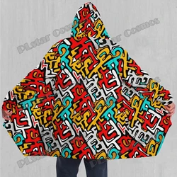 Capa de pesca con capucha y forro Sherpa estampado grafiti 3D