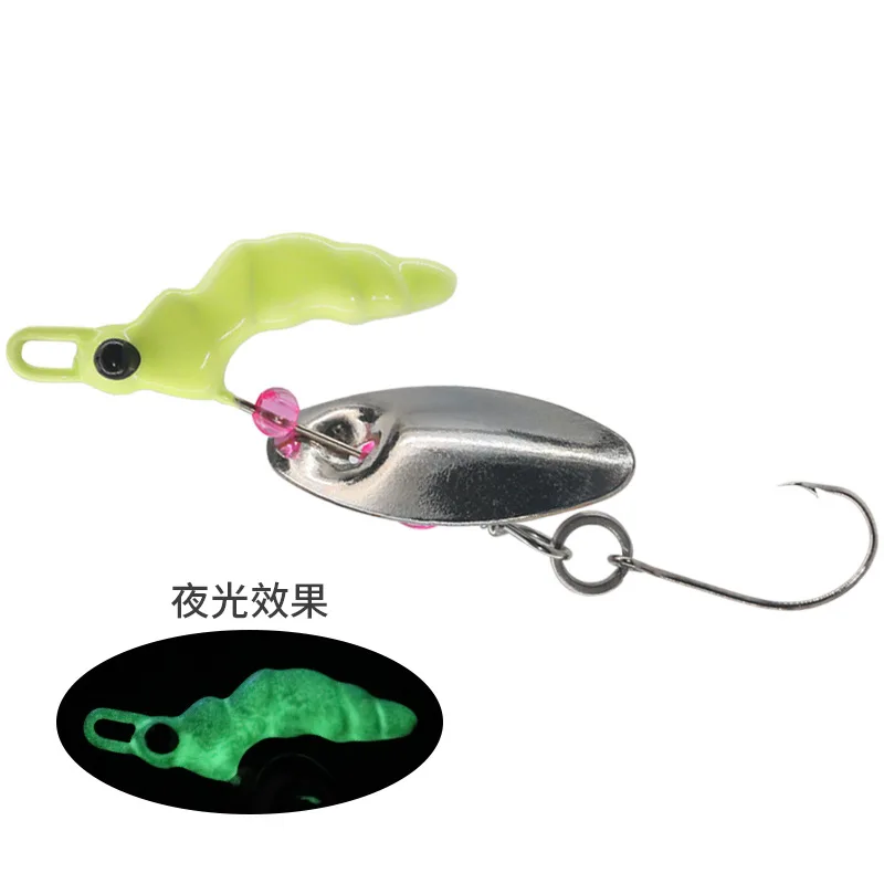 Señuelo de pesca giratorio, cebo Artificial giratorio de 4g con lentejuelas, gancho curvo de Camarón con brillo de púa, luminoso, rotación de 360 grados, 1 pieza, oferta - imagen 2