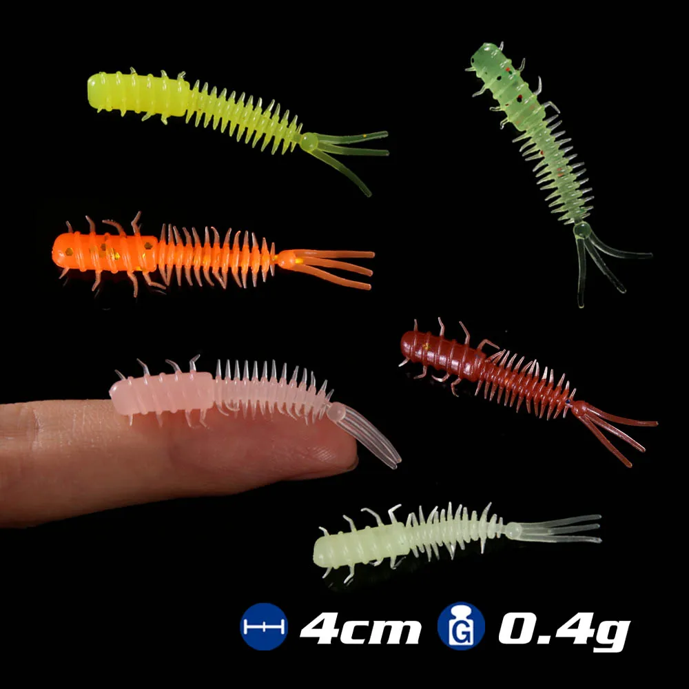 HappyjackSilicone gusano señuelo de Pesca suave 4cm 0,4g caucho Artificial cebos de lombriz señuelos flexibles Pesca Jig trucha Jig cebo suave - imagen 3