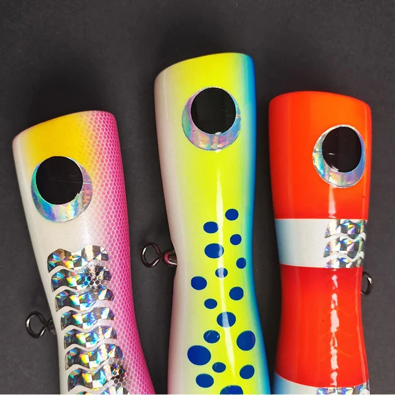 Señuelos Popper de 100g y 20cm para pesca en aguas profundas, aparejos de pesca artificiales para barcos, señuelo de superficie GT, cebo de fundición - imagen 5