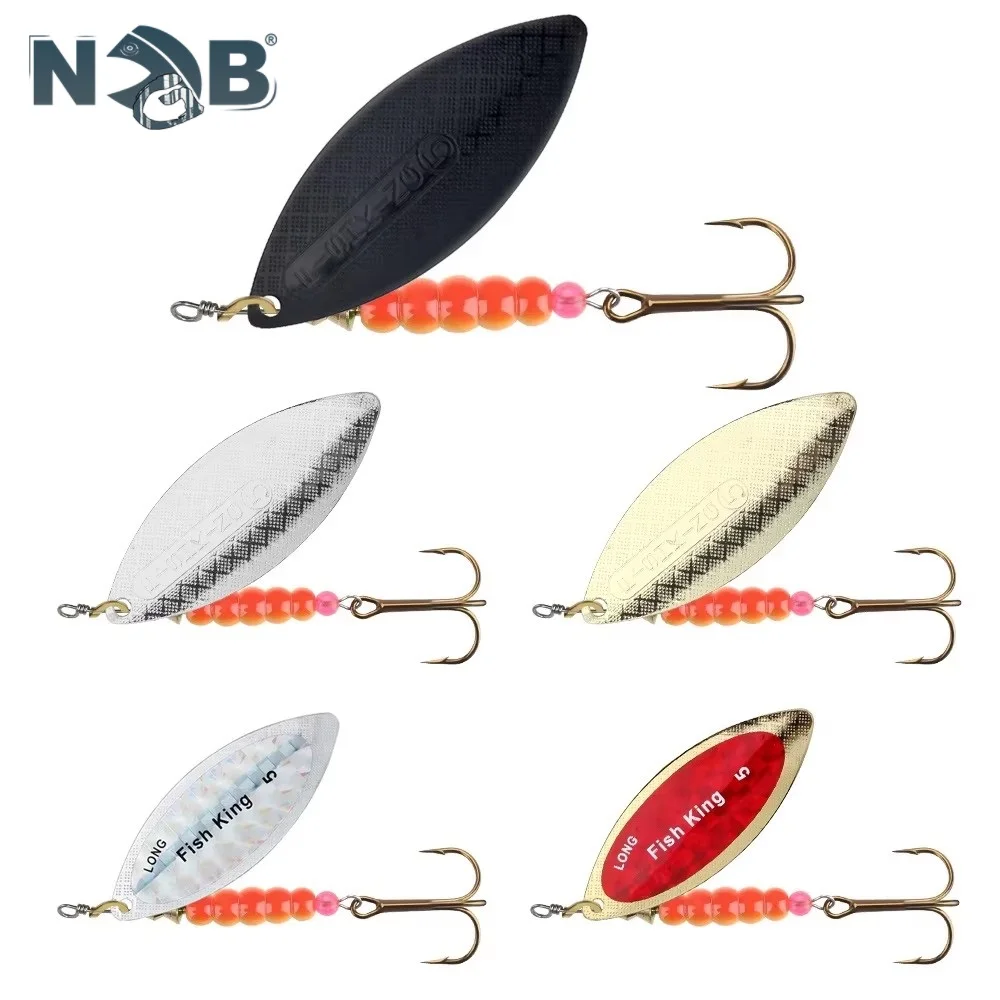 Señuelo de pesca de Metal NGB, cebo giratorio 4,5g 7,0g 12,5g 17,4g 27,1g, señuelos tipo cuchara, cebo Artificial duro con anzuelo triple, Lucio - imagen 5
