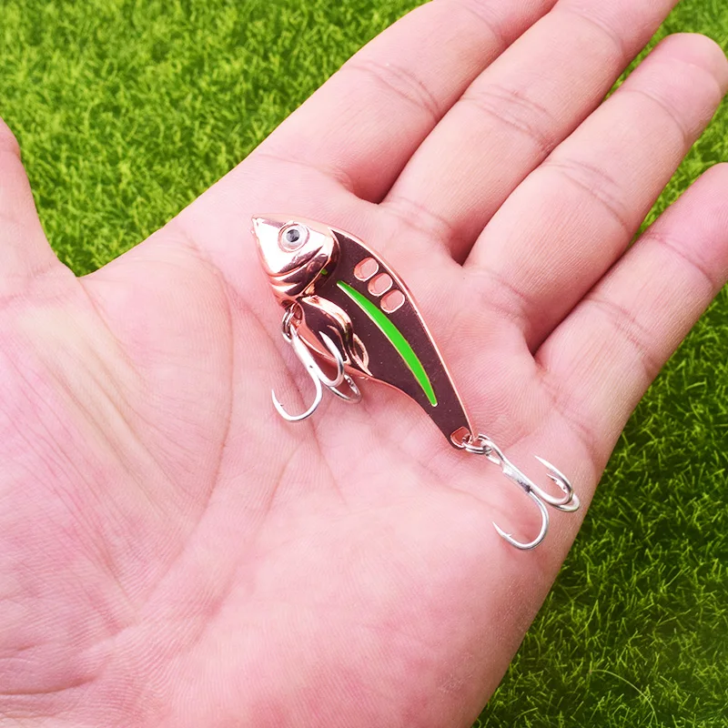 Señuelo de Pesca de Metal VIB, 1 unidad, 10g, 15g, 20g, señuelos vibradores Wobbler, aparejos de cebo duro Artificial, señuelos de manivela de lubina de lentejuelas - imagen 3