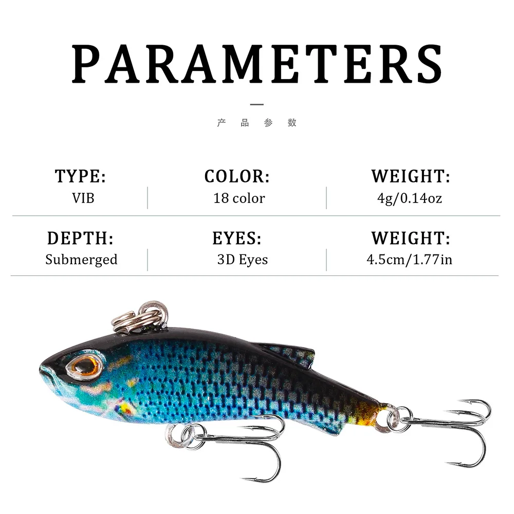 Señuelos de Pesca con vibración, 45mm, 4g, Crankbaits que se hunden, Ratlin, cebo duro Artificial de agua salada, Pesca Isca Wobblers para equipo de Lucio - imagen 3