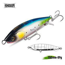 Kingdom-señuelo de pesca con lápiz que se hunde, 150mm, 89g, fundición lejana, burbuja oscilante de alta frecuencia, alambre de acero inoxidable, cebo de agua salada Bas