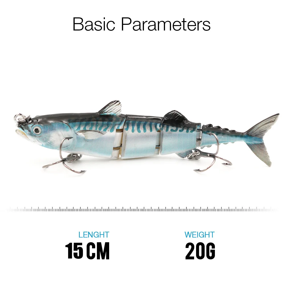 Señuelo de pesca realista, 6 pulgadas, 20g, señuelos articulados de Metal, cuerpo de plástico duro, Swimbait, señuelos artificiales F4J07 - imagen 4