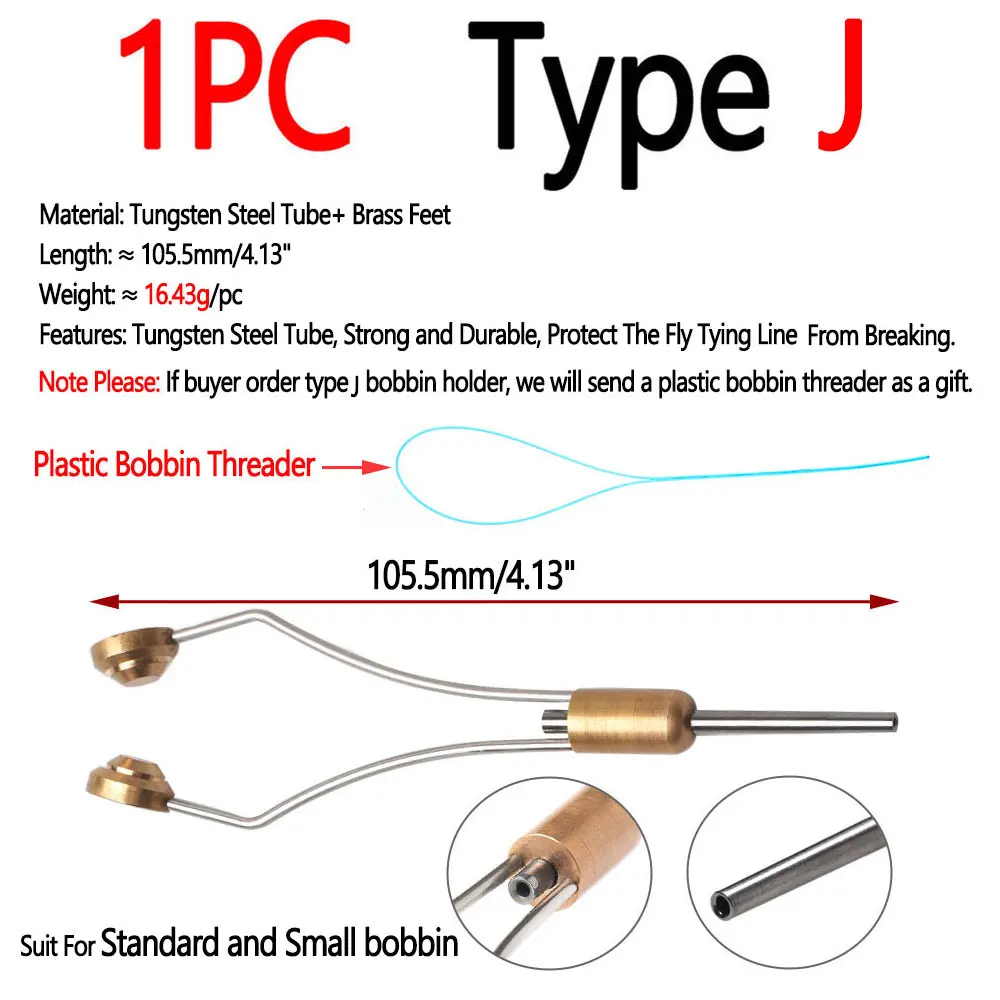 Bimoo-bobina para atado de moscas con punta de aleación/biperámica, herramienta de fabricación de señuelos con mosca para pesca de ninfa húmeda y seca, bobina de hilo pequeño y estándar - imagen 5