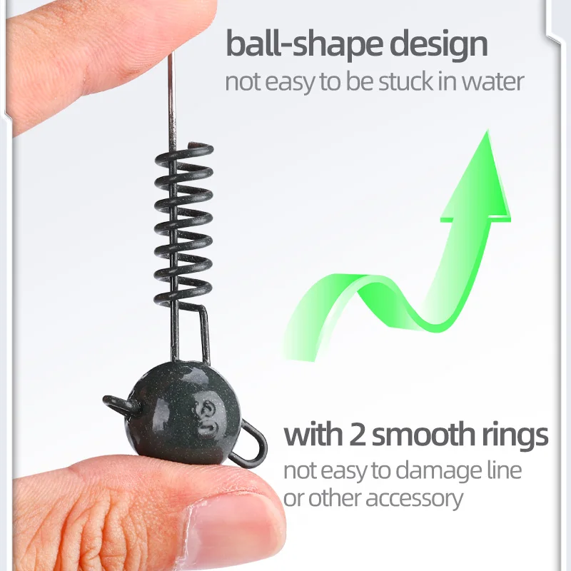 WEIH 5 uds. Plomo de plomo de contrapeso de hilo anticaída inferior Luya plomo de resorte - imagen 4