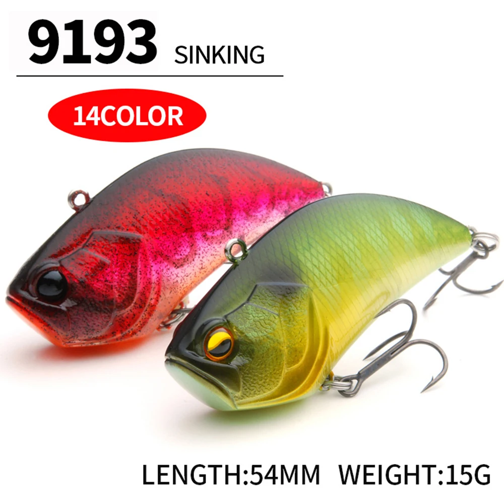 Realis-SEÑUELOS DE NIVEL Vib de 54mm/15g, cebos de pesca que se hunden, cebo Vib sin brillo, Señuelos de Pesca en hielo de plástico duro X Crankbait de invierno - imagen 5