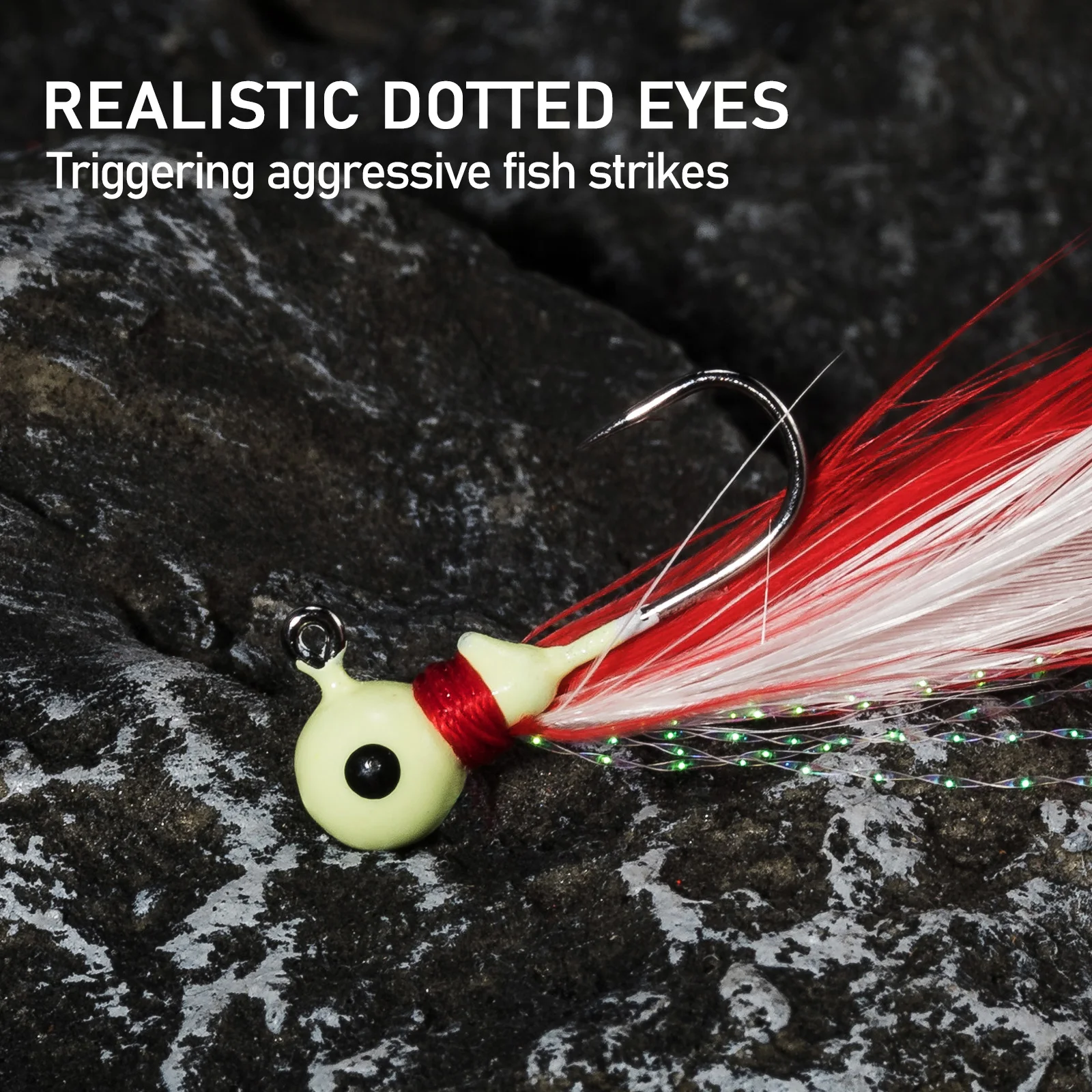 Anzuelo jig head con cabeza redonda y plumas para swimbait - imagen 4