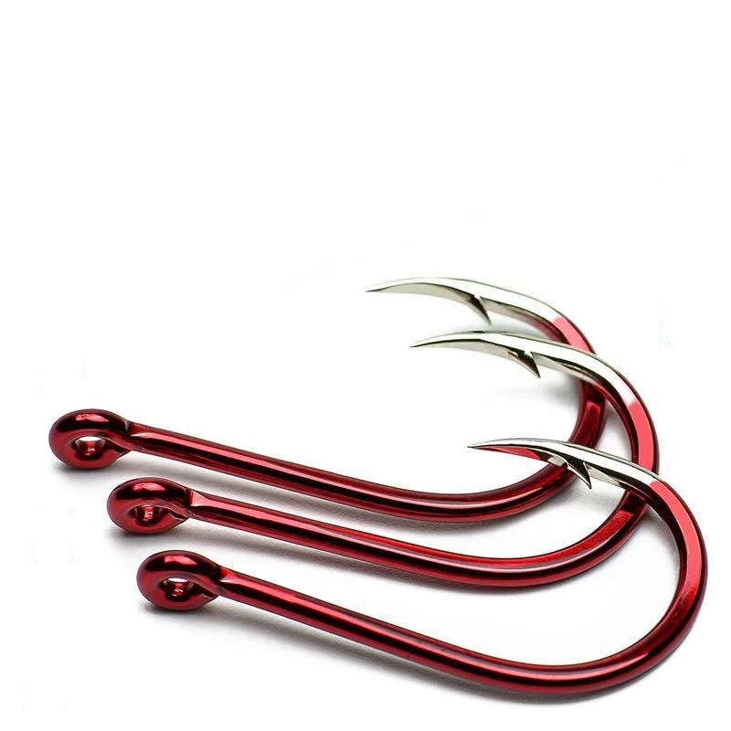 Anzuelo de pesca con púas, boca curva, Triangular, ataque rápido, súper aguja, anzuelo negro, anzuelos para lubina, lote de 10 piezas en oferta - imagen 4