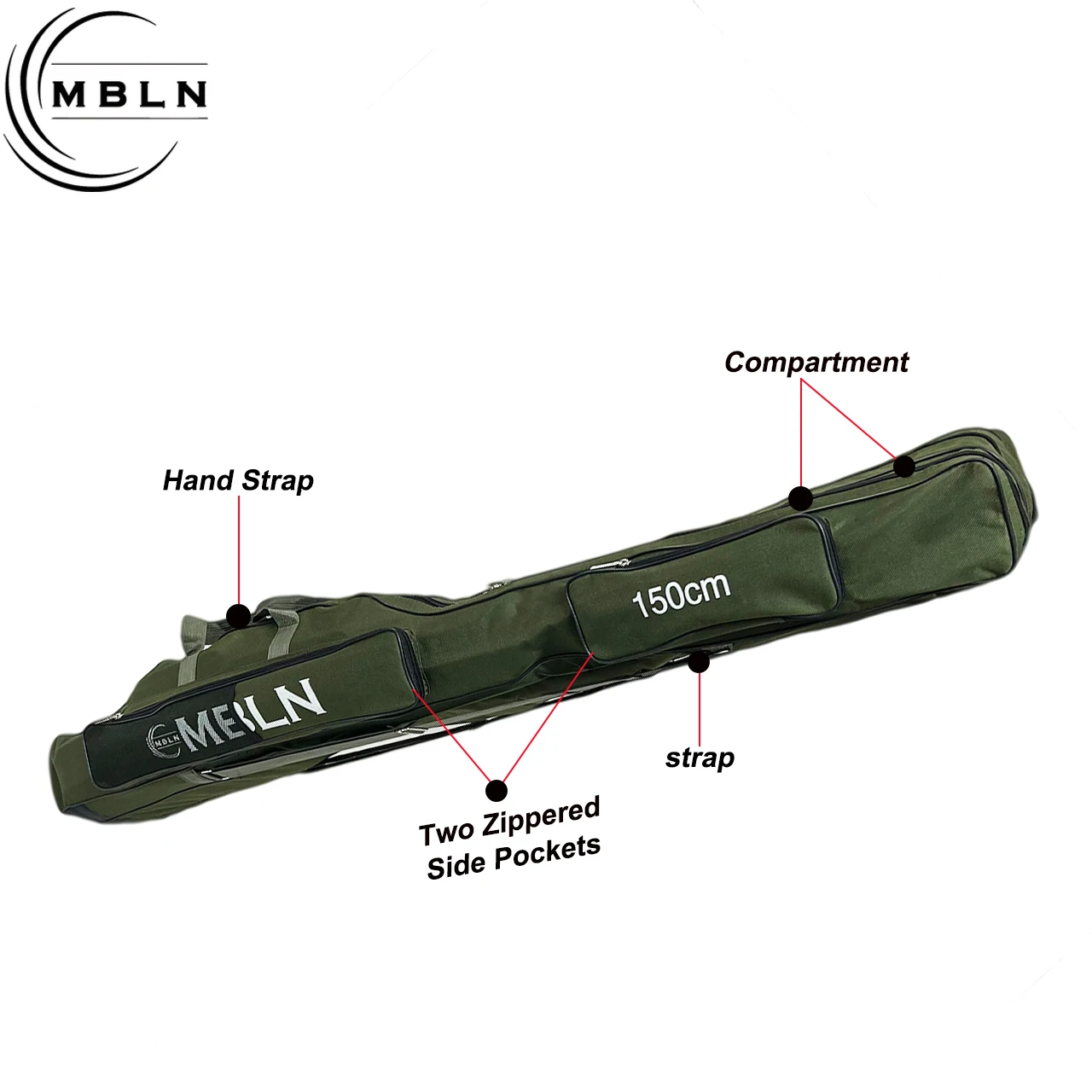 Mochila portacañas MBLN – Bolsa de pesca 3 capas gran capacidad - imagen 5