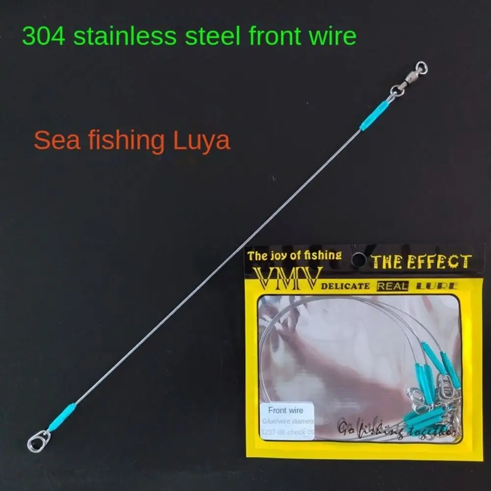 Cable de acero inoxidable de 4 piezas, 7x7 hebras, líder con rodamiento giratorio y Clip, correa de núcleo de acero para pesca, hilo antimordedura, 4 tamaños - imagen 2