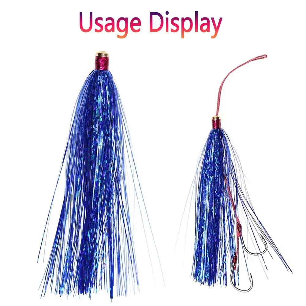 Bimoo 3 uds 3,35 pulgadas de largo holográfico Mylar Flash tubo deslizante Teasers cola Jigging señuelo de pesca lubina Fluke Lucio señuelo de pesca - imagen 5