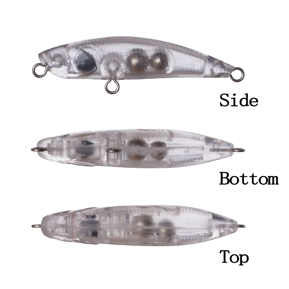 Chan'sHuang 30 Uds. Señuelos de pesca en blanco sin pintar 48mm 2,5g sonajero hundido lápiz micro DIY cebo de pesca Artificial hecho a mano - imagen 3