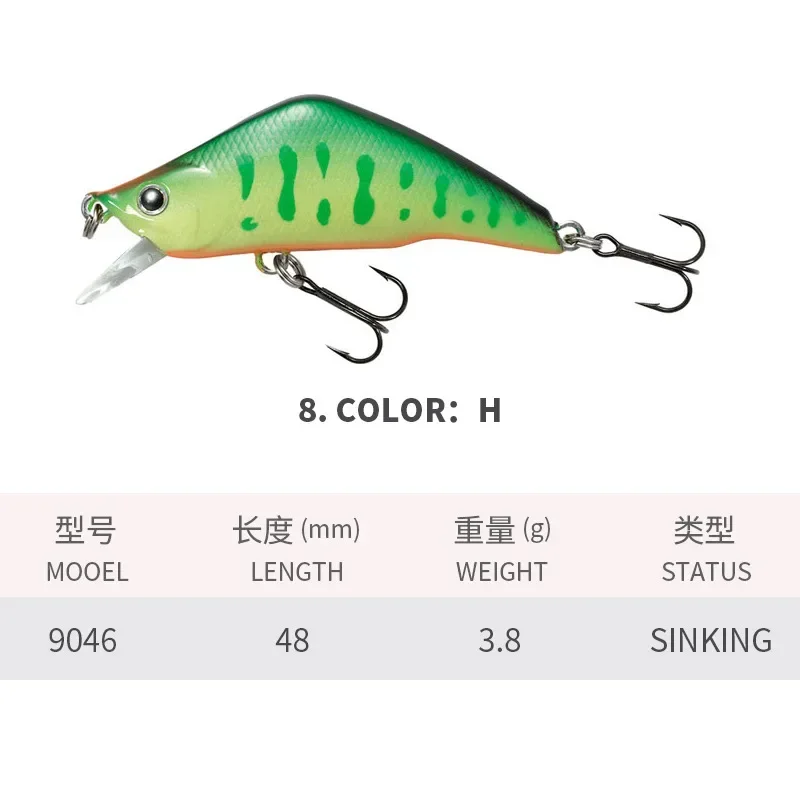 10 Colors ABS Plastic 4.8cm 3.8g Bowback Japanese Road Runner Lure, Sinking Minnow Creek Hard Bait Artificial Bait Lures Fishing - imagen 4