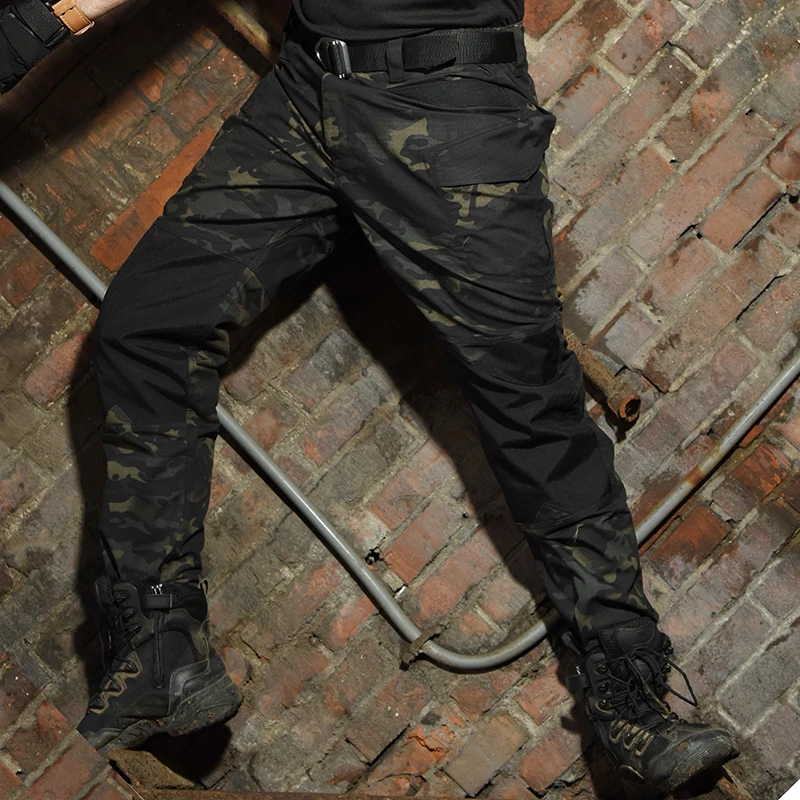 Pantalones tácticos militares para hombre, pantalones del ejército de combate SWAT, muchos bolsillos, impermeables, resistentes al desgaste, informales, para exteriores - imagen 4