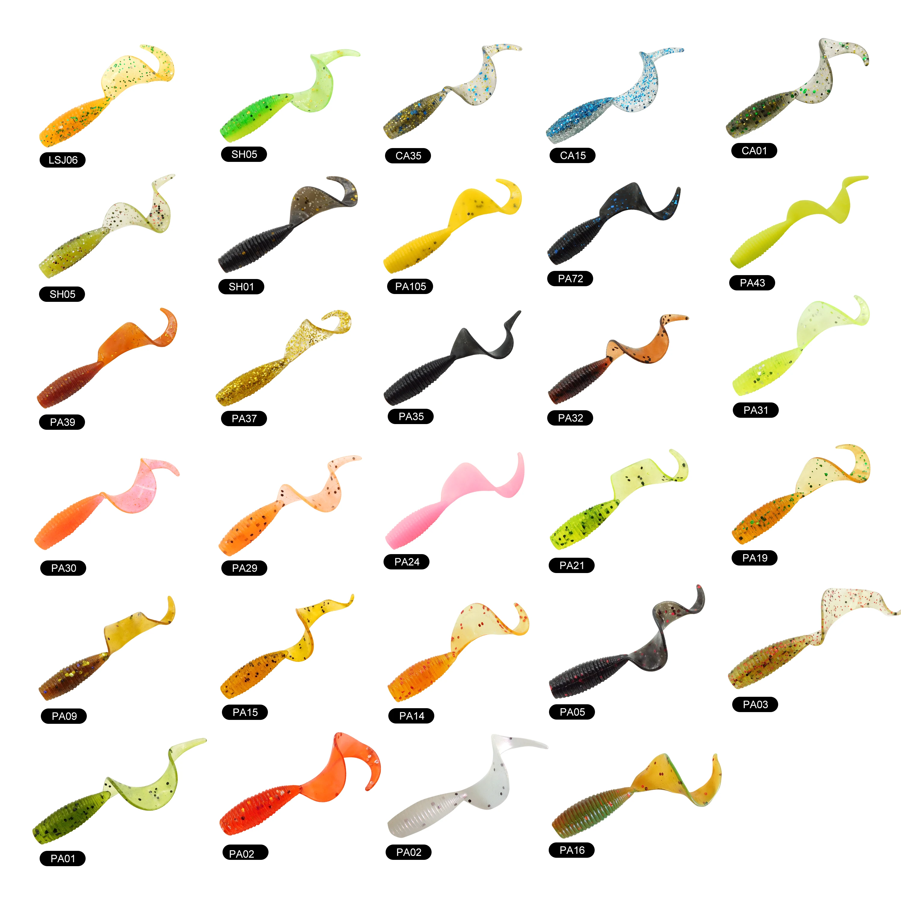 ESFISHING-señuelo pequeño JT36 20 piezas, cola de silicona de 36mm, señuelo de Lucio, Señuelos de Pesca artificiales, cebo suave - imagen 5