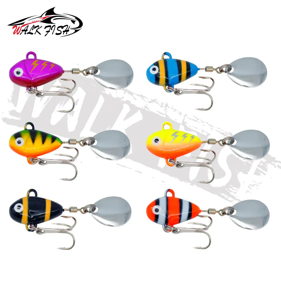 WALK FISH 1 Uds nuevo Metal Mini VIB con cuchara señuelo de pesca 10g 2,1 cm aparejos de pesca Pin Crankbait vibración Spinner cebo que se hunde - imagen 5
