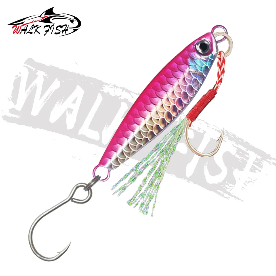 WALK FISH-señuelo de pesca de plantilla de Metal, cebo duro de pesca de lubina, aparejos de pesca de trucha, Jigging, Jigs de agua salada, peso 10-20g, 1 unidad - imagen 3