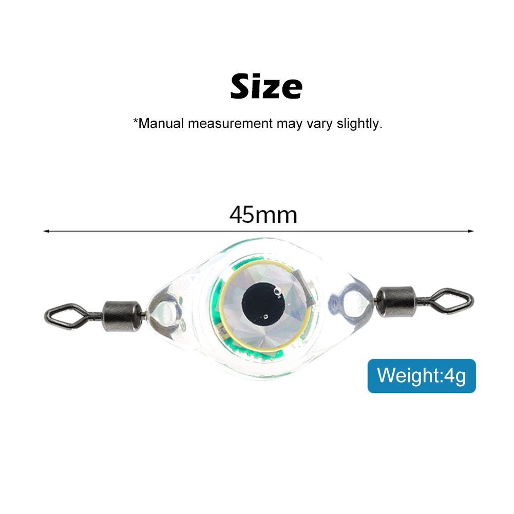 Señuelo de pesca LED con forma de ojo de pez, 4,5 cm/4g, luz impermeable con detección de caída profunda, alto brillo para agua de mar y agua dulce - imagen 3