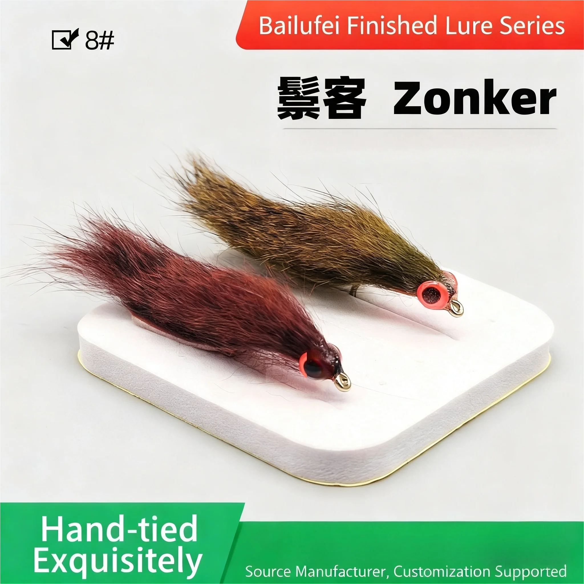 Zonker Fly Flashabou con ardilla y anzuelo de mar para lubina y trucha - imagen 4