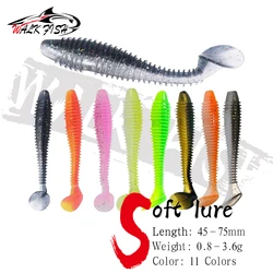 Walk Fish Jig Head Cola T – Vinilo bicolor para perca