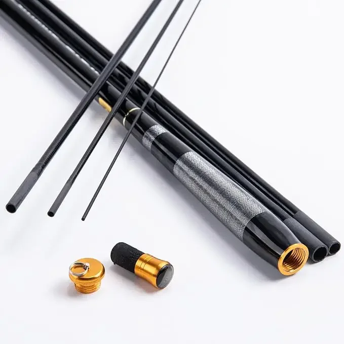 Goture-Kit de caña de pescar GOLDLITE, caña telescópica portátil de fibra de carbono de 3,6 m-7,2 m con 3 puntas superiores, flotador de línea para pesca en corriente - imagen 3