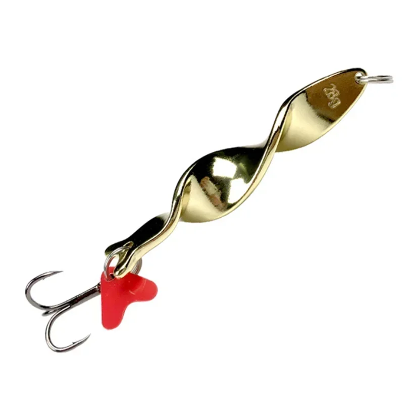 Señuelo de Pesca giratorio de Metal dorado, cebo duro para trucha, Lucio, Pesca, aparejos de gancho triple, 7g, 10g, 14g, 21g, 28g - imagen 4