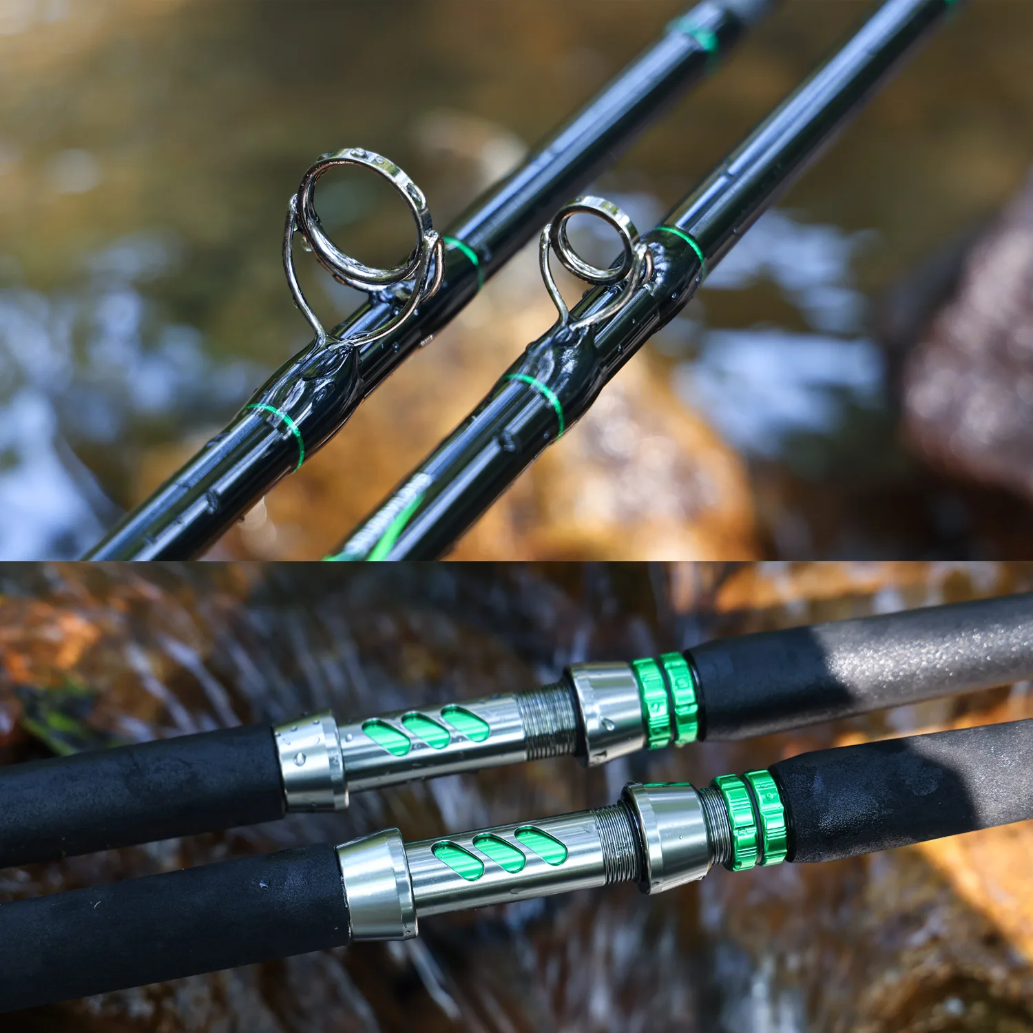 Sougayilang-caña de pescar de curricán pesada, 1,8 m, 2 piezas, caña de pescar convencional para barco, arrastre máximo de 20Kg para agua salada - imagen 5