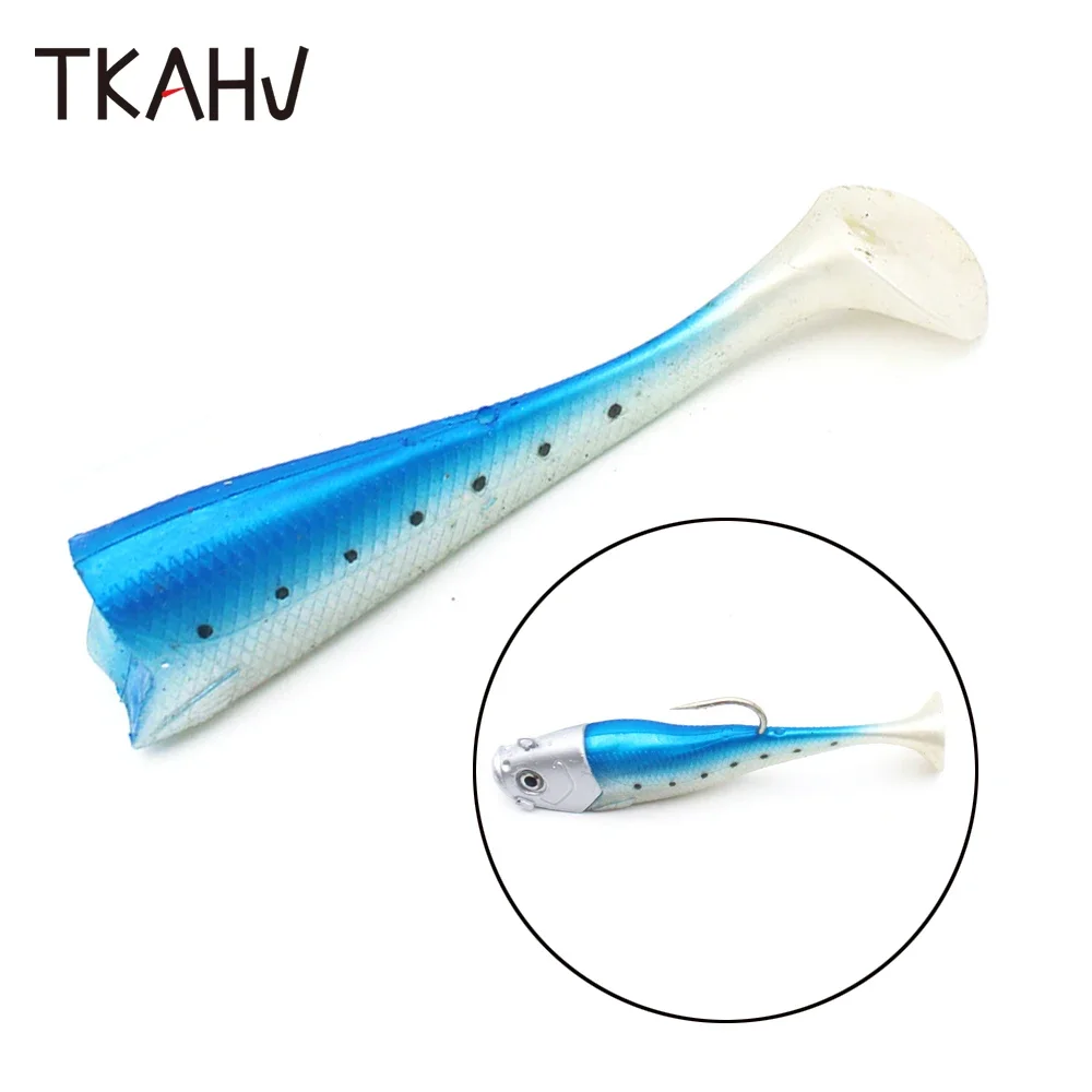 TKAHV-cebo de pesca de sábalo grande, cola en T, Artificial, silicona, Lucio, hundimiento, Jigging, Wobbler, aparejos de goma, 1 ud., 135mm, 50g - imagen 4