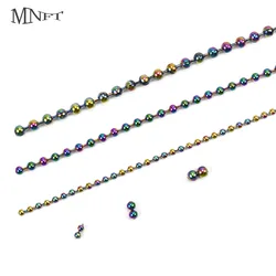 Cadena de cuentas para atar moscas, ojos de cuentas de Metal de 2,4mm y 3,2mm, materiales de pesca con mosca, cadena de mancuerna de cobre colorida, ojos de 1,5mm, 2mm y 2,4mm