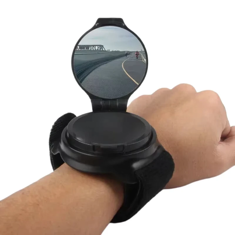 Reflector de bicicleta para ciclismo al aire libre, espejo retrovisor para bicicleta de montaña con brazo de correa para la muñeca, rotación de 360 grados plegable - imagen 4